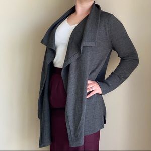 Eddie Bauer Merino Wool Flowy Open Front Cardigan